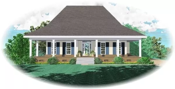 image of single story traditional house plan 8135